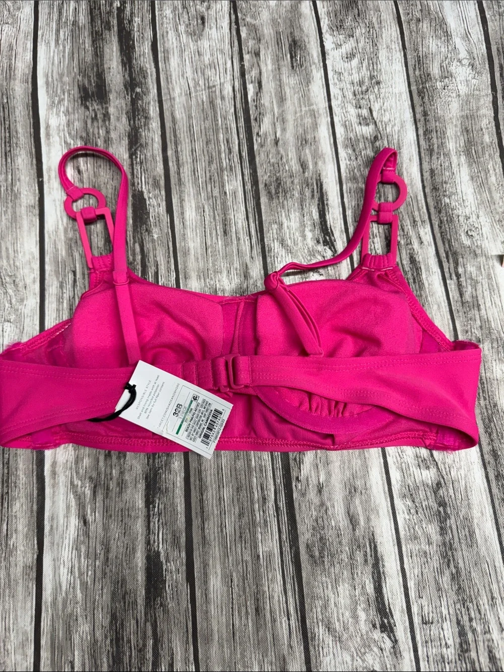 Shade & Shore Women's Hot Pink Swim Top with Ring-Strap Detail